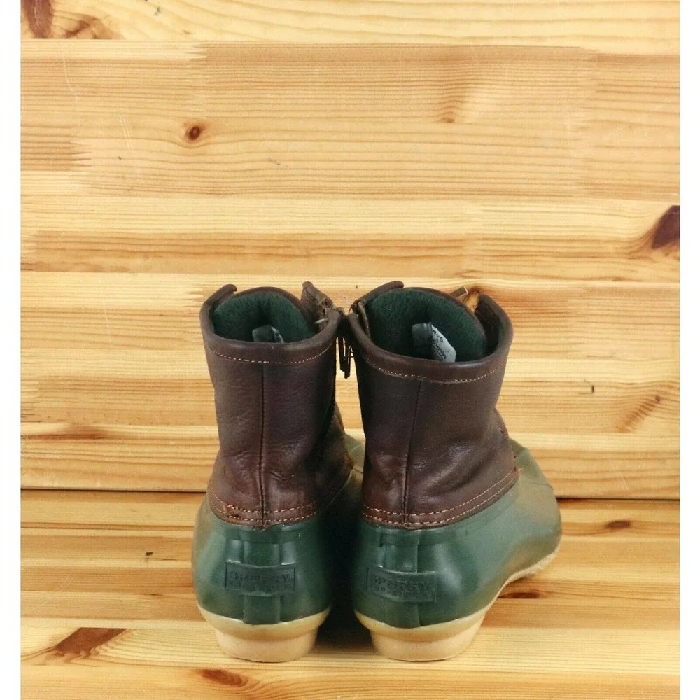 Sperry Top-Sider Women’s Leather Waterproof Saltwater Duck Boots Green Lined 5